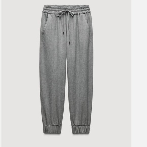 Zara Dressy Smart tailored Cuffed Jogger Trousers (NWT) - Picture 1 of 7